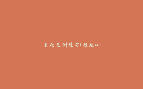 云原生训练营[模块14]-天时网