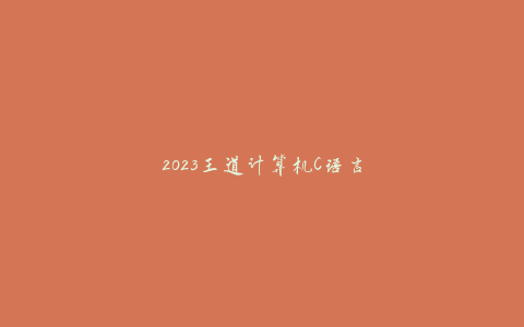 2023王道计算机C语言督学训练营-天时网