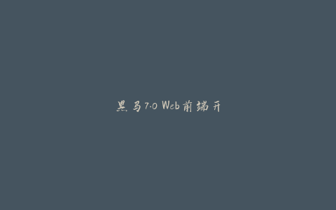 黑马7.0 Web前端开发课程（完整资料）-天时网