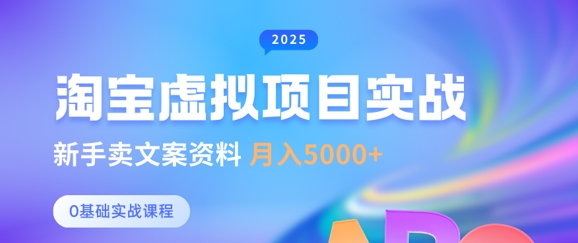 淘宝虚拟项目垂直玩法,新手卖文案资料,月入5k+-天时网