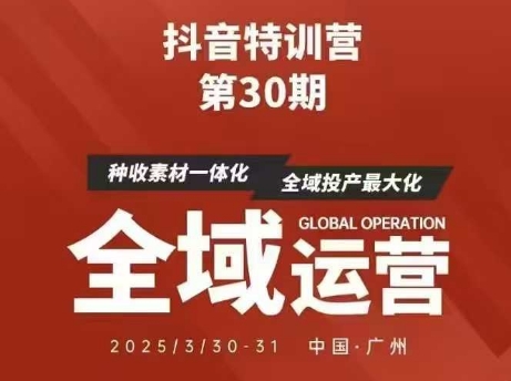 抖音特训营第30期线下培训资料，没有录音视频，正版整理的脑图资料及学员总结核心点-天时网