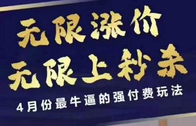 4月12号拼多多线上课，无限涨价，无限上秒杀，4月份最牛逼的强付费玩法-天时网