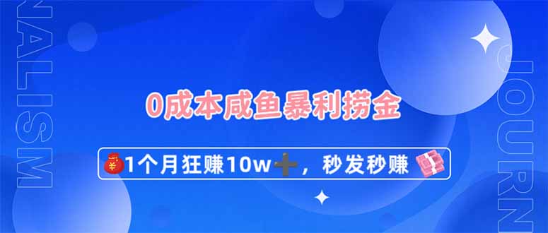 0成本闲鱼暴利捞金，1个月狂赚10W+，秒发秒赚新玩法-天时网