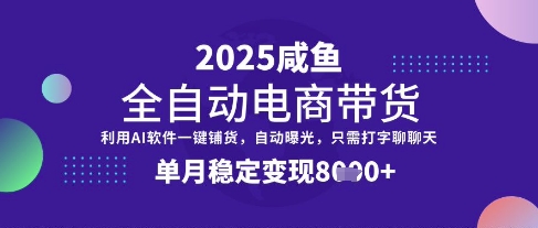 全网首发【闲鱼全自动电商带货】三年磨一剑，一朝露锋芒，单月稳定变现8k+【揭秘】-天时网