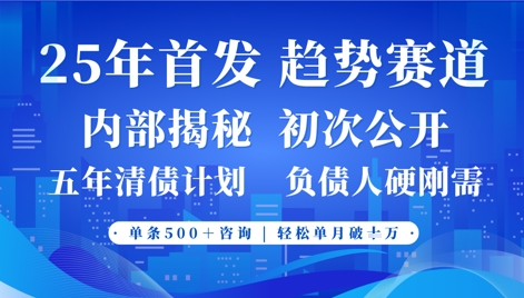 2025年首次公开，真正的事业型赛道，客咨不断，单月轻松破W-天时网