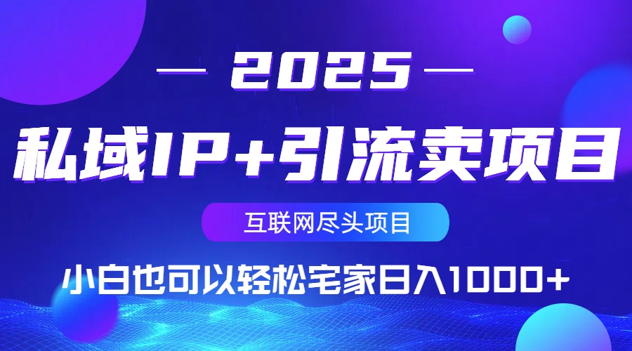 私域IP+引流卖项目，小白也可以做到轻松宅家日入1000+-天时网