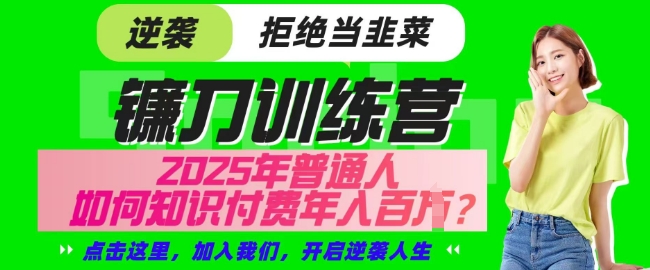 【网创项目终点站-镰刀训练营超级IP合伙人】25年普通人如何通过知识付费实现逆袭【揭秘】-天时网